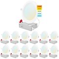 Luxrite 6 Inch Ultra Thin LED Recessed Downlights 5 CCT Selectable 2700K-5000K 14W 1150LM Dimmable 12-Pack LR23732-12PK